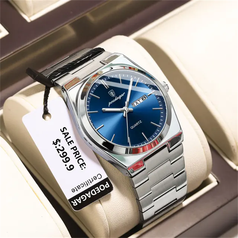 POEDAGAR 930 Hot Sell China Man Quartz Watch Excel Stainless Steel Band Waterproof Date Display Popular New Casual Wrist Watch