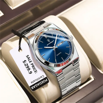 POEDAGAR 930 Hot Sell China Man Quartz Watch Excel Stainless Steel Band Waterproof Date Display Popular New Casual Wrist Watch