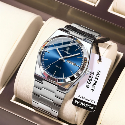 POEDAGAR 930 Hot Sell China Man Quartz Watch Excel Stainless Steel Band Waterproof Date Display Popular New Casual Wrist Watch