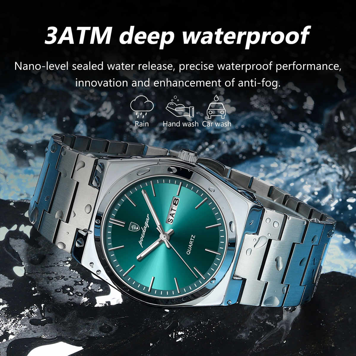 POEDAGAR 930 Hot Sell China Man Quartz Watch Excel Stainless Steel Band Waterproof Date Display Popular New Casual Wrist Watch
